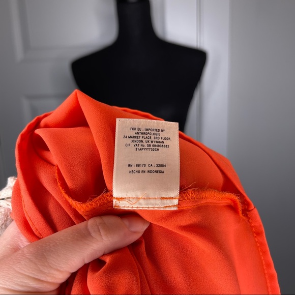 Anthropologie | Maeve Coral Top with Ivory Lace - Picture 10 of 11